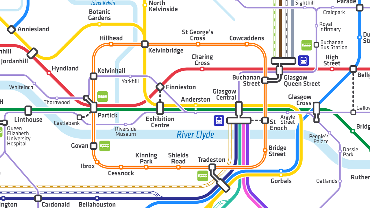 Clyde Metro Future Map of Glasgow